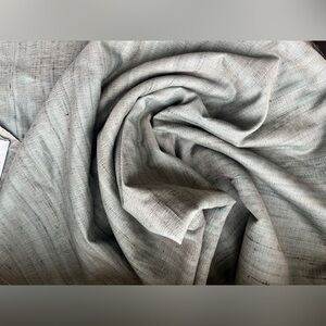 Blue Gray Teal Color Tassah Noil 100% Raw Silk Fabric Handwoven 45" By The Yard